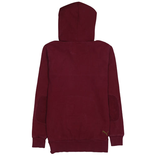 Puma Men's Red Pullover Hoodie Small High Neck Fleece Sweatshirt