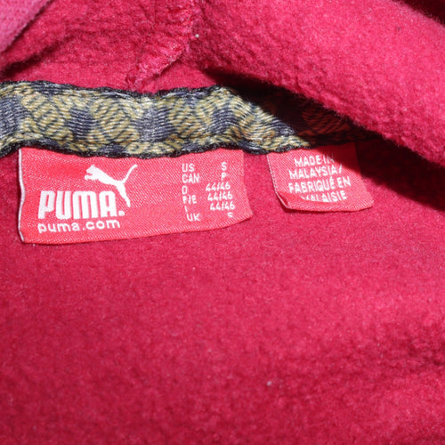 Puma Men's Red Pullover Hoodie Small High Neck Fleece Sweatshirt
