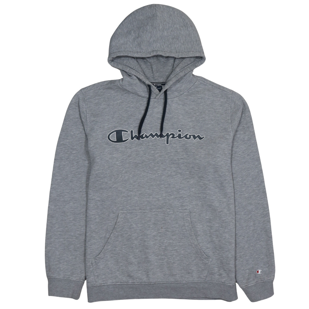 Champion Men's Grey Pullover Hoodie Large Cotton Blend Logo