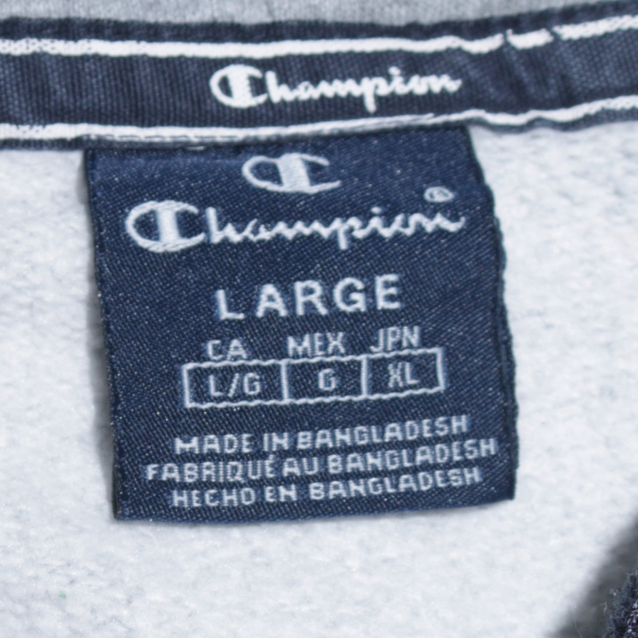 Champion Men's Grey Pullover Hoodie Large Cotton Blend Logo