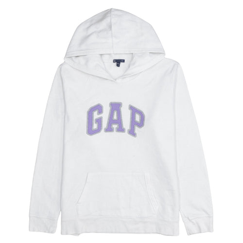 GAP Women White Pullover Hoodie XL Hooded Logo Casual Sweatshirt