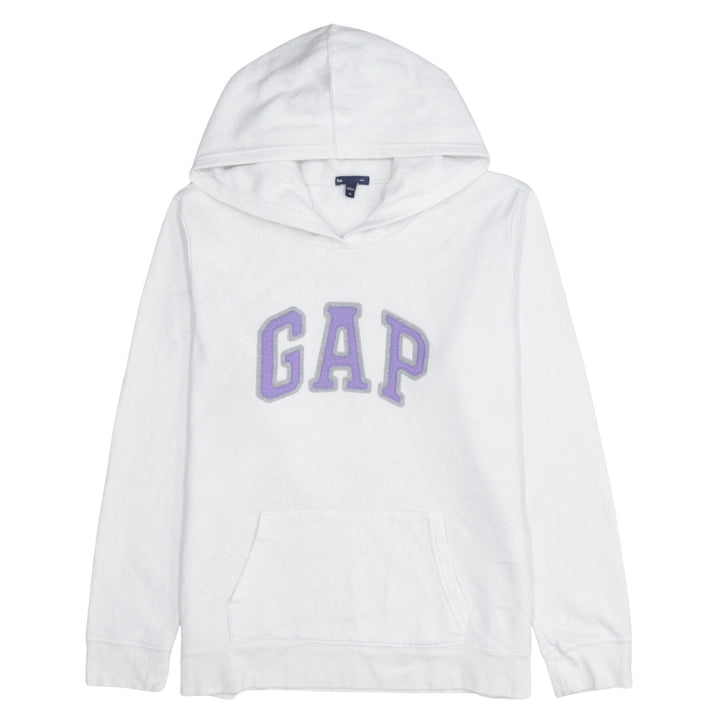 GAP Women White Pullover Hoodie XL Hooded Logo Casual Sweatshirt