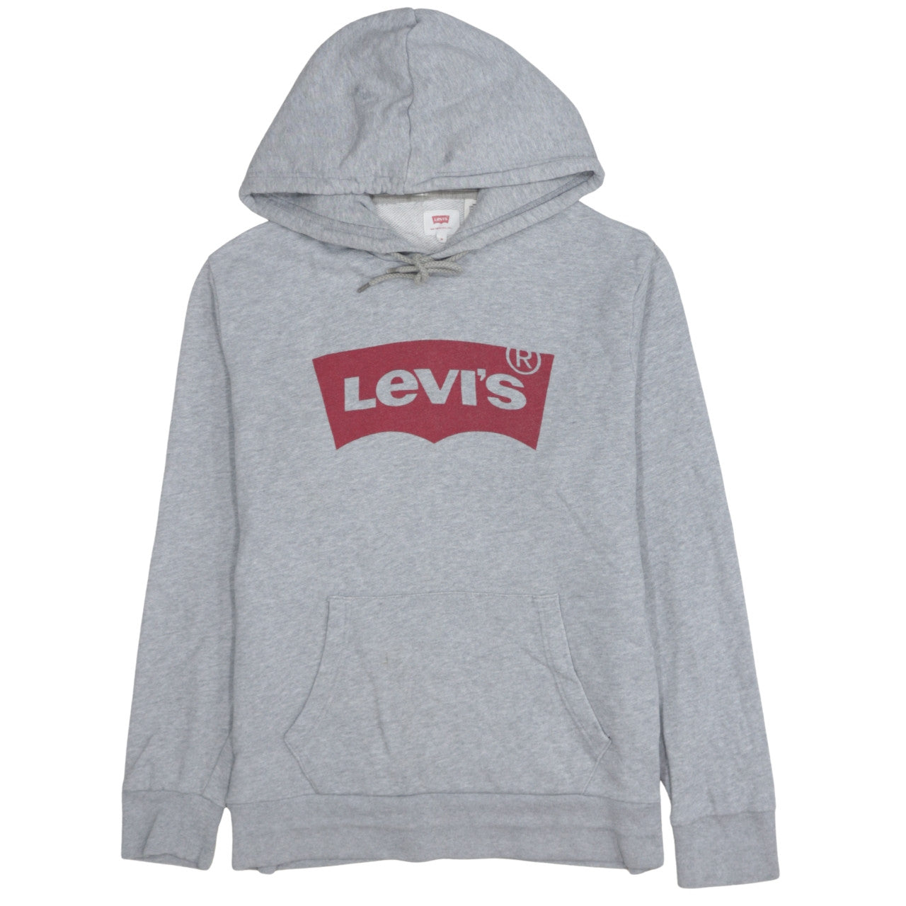 Levi's Men's Grey Pullover Hoodie M Logo Graphic Cotton Fleece