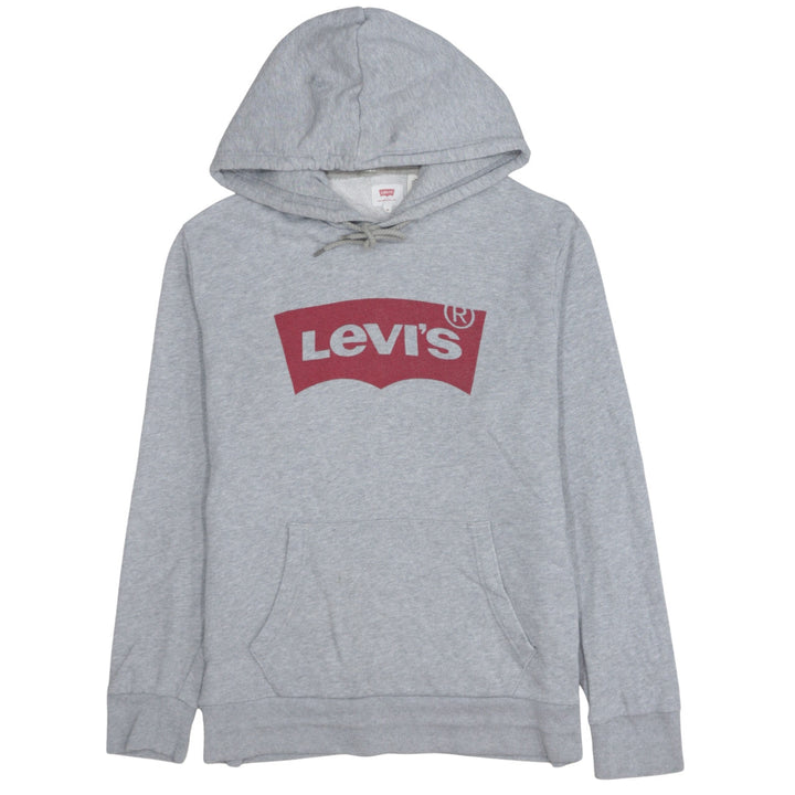 Levi's Men's Grey Pullover Hoodie M Logo Graphic Cotton Fleece