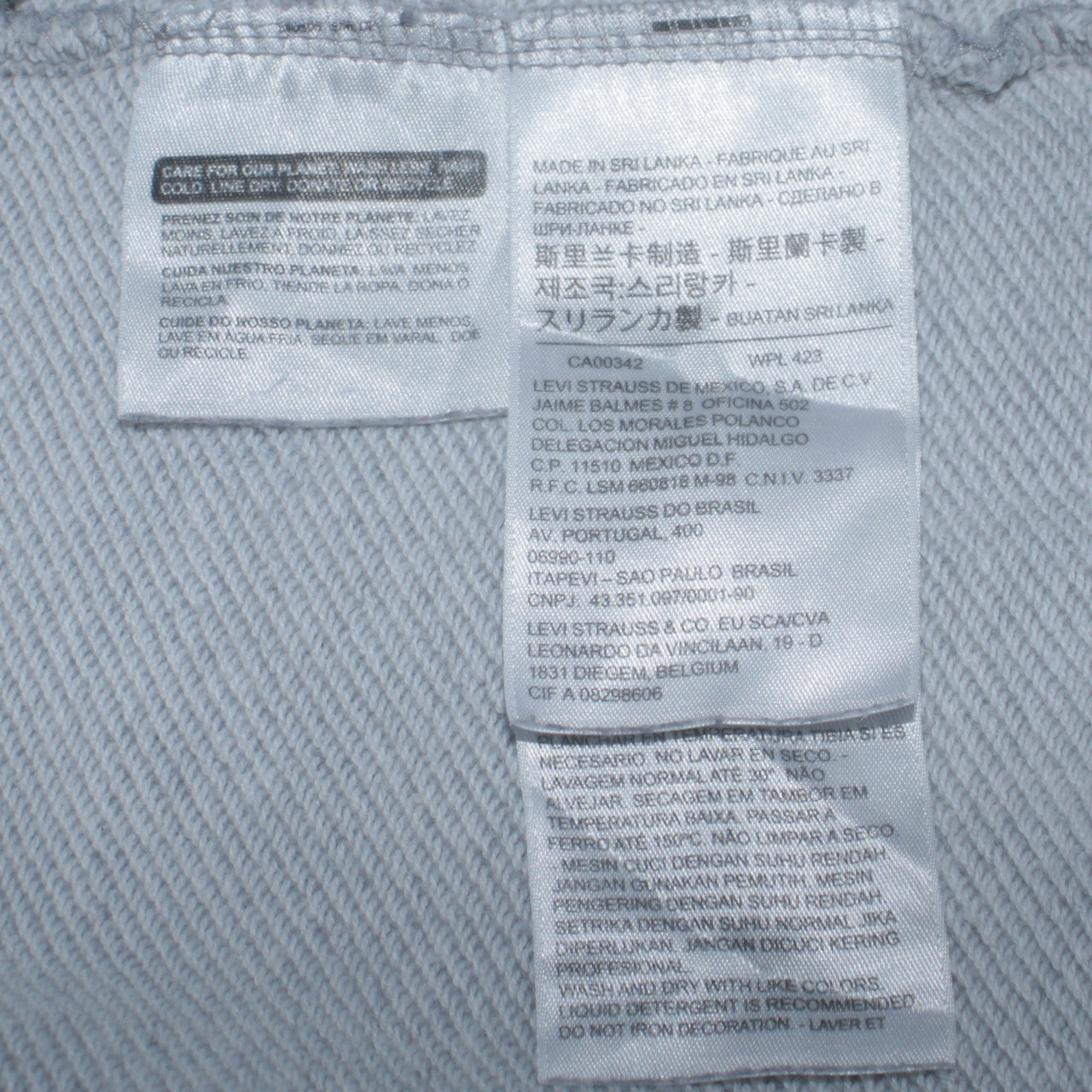 Levi's Men's Grey Pullover Hoodie M Logo Graphic Cotton Fleece