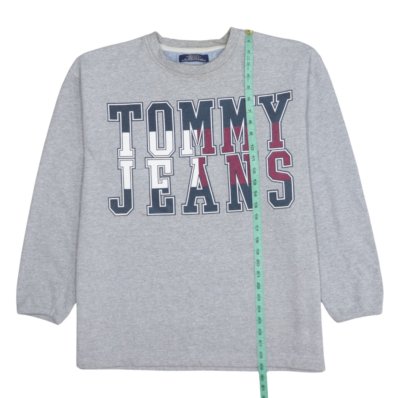 Tommy Jeans Mens Grey Cotton Blend Crew Neck Sweatshirt M