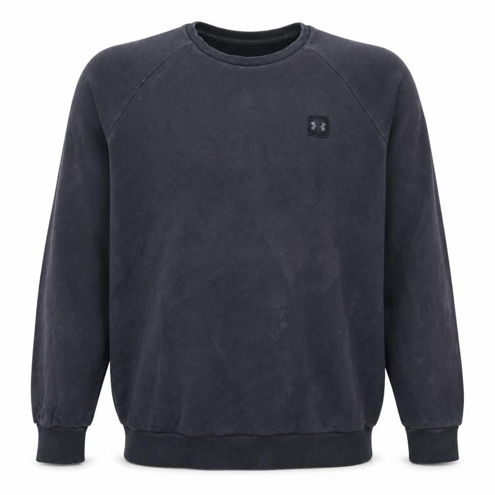 Front view of Under Armour Men's Black XL Pullover Crew Neck Sweatshirt