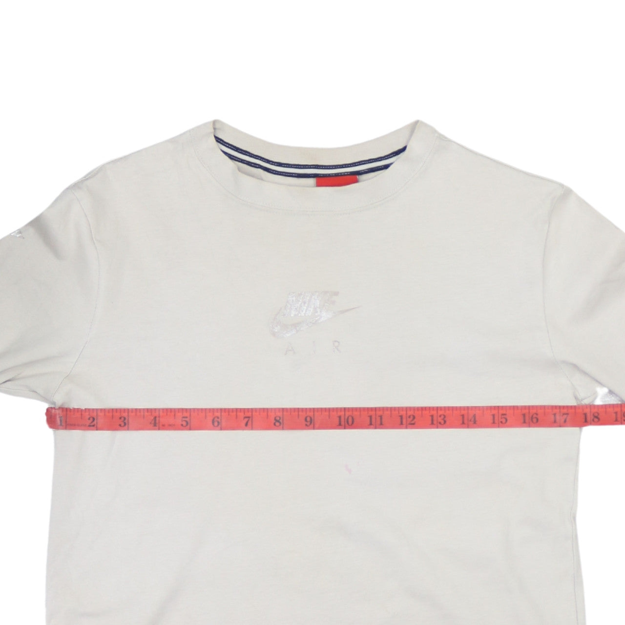 Nike Men Beige XS Cotton Crew Neck Long Sleeve Pullover Sweatshirt