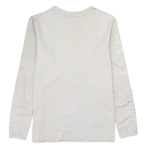 Nike Men Beige XS Cotton Crew Neck Long Sleeve Pullover Sweatshirt