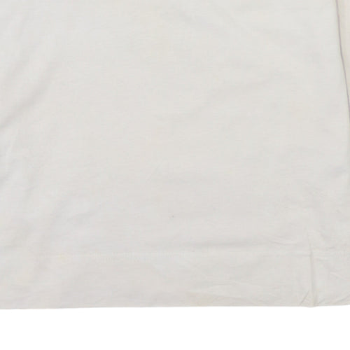 Nike Men Beige XS Cotton Crew Neck Long Sleeve Pullover Sweatshirt