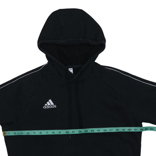 Adidas Mens Black Pullover Hoodie L Fleece Lined Sportswear