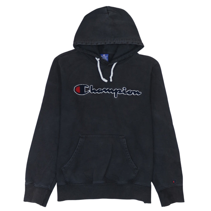 Champion Men's Black Medium Pullover Hoodie with Logo Embroidered Detail