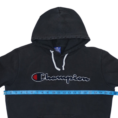 Champion Men's Black Medium Pullover Hoodie with Logo Embroidered Detail