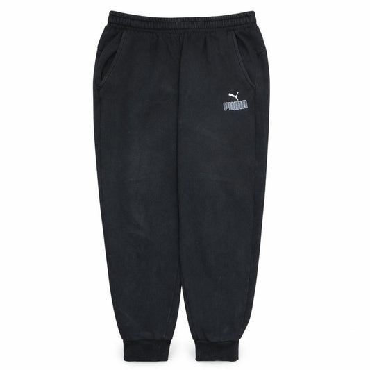 Front view of Puma Men’s Black Jogger Sweatpants L Fleece Activewear Trousers