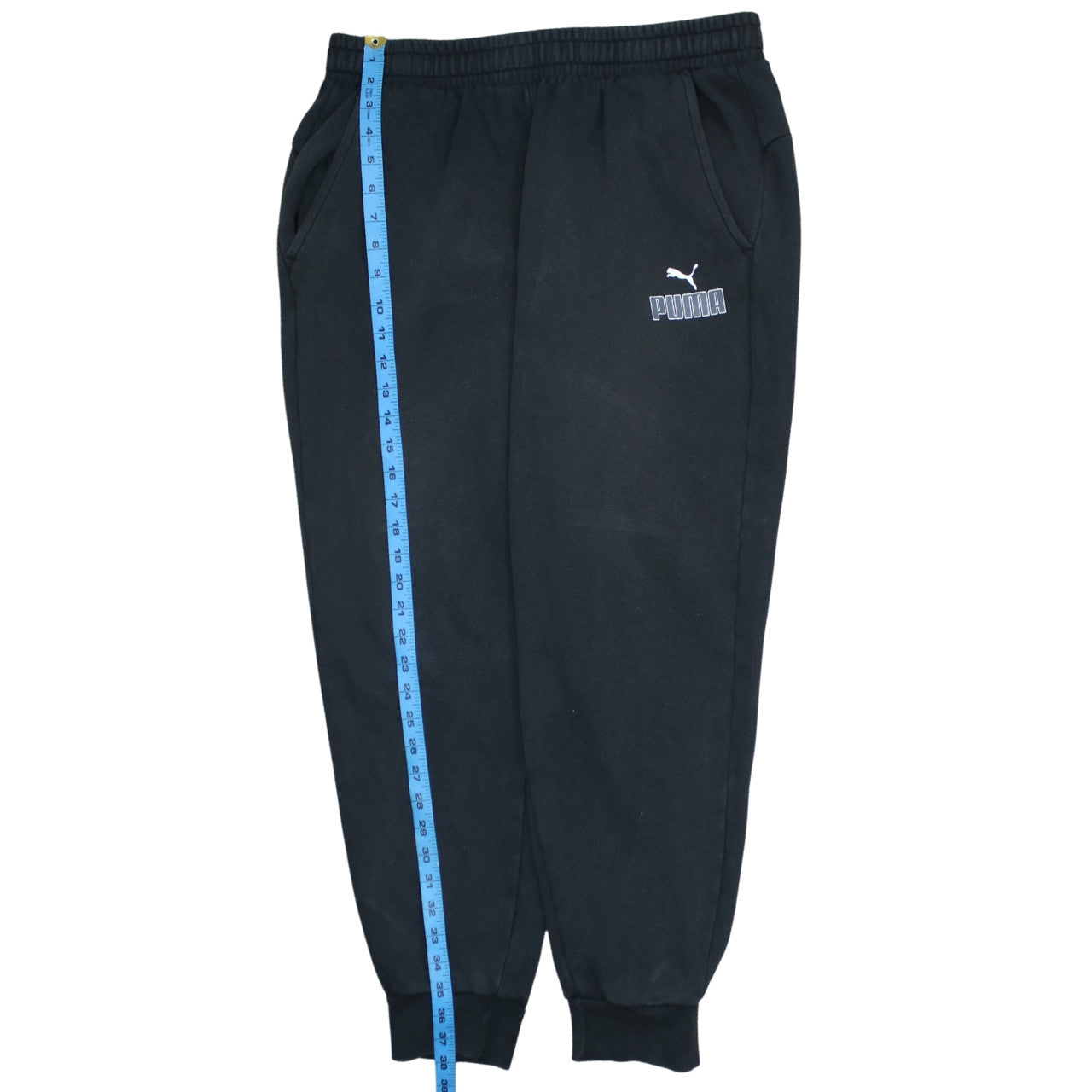 Puma Men’s Black Jogger Sweatpants L Fleece Activewear Trousers