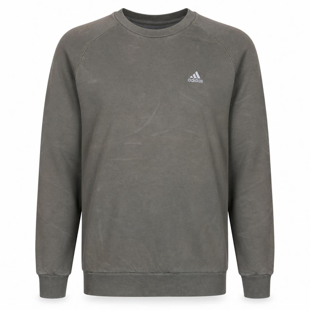 Front view of Adidas men’s grey small clima365 crew neck pullover sweatshirt