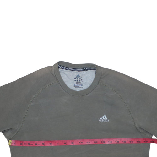 Adidas Mens Grey Small Clima365 Crew Neck Pullover Sweatshirt