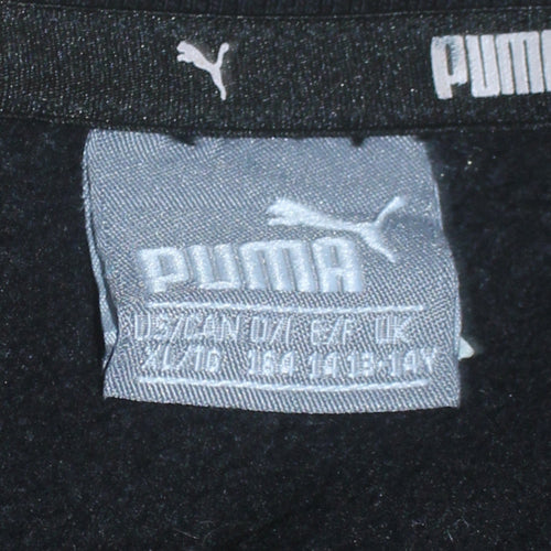 Puma Boys Black XL Crew Neck Pullover Sweatshirt with Logo Print