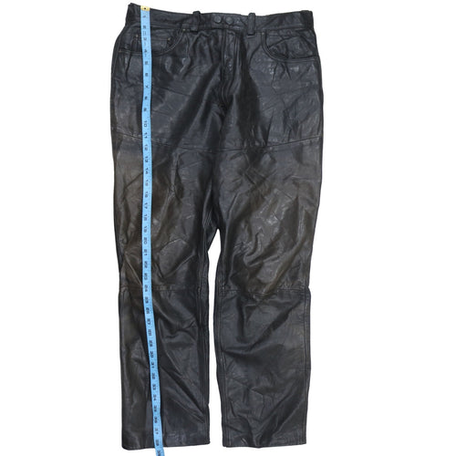 Dainese Men's Black Leather Motorcycle Trousers Size 52 Regular Fit