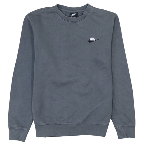 Nike Men's Grey XS Fleece Pullover Sweatshirt Crew Neck Logo