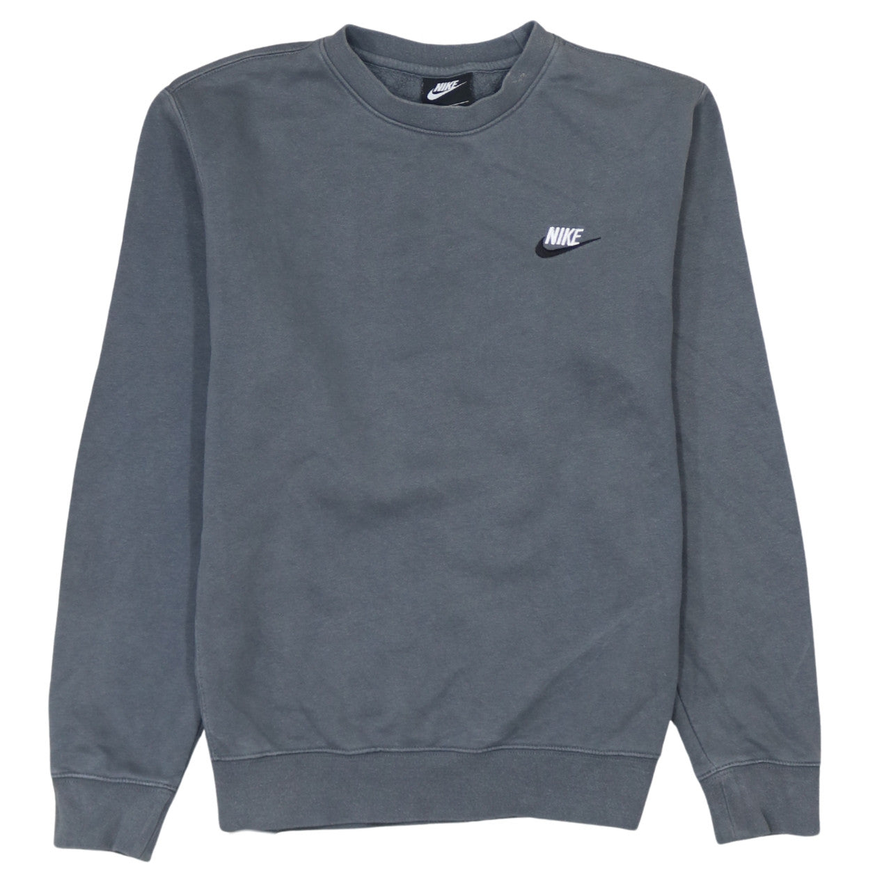 Nike Men's Grey XS Fleece Pullover Sweatshirt Crew Neck Logo