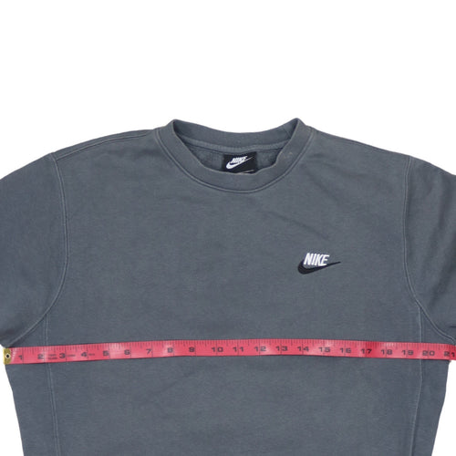 Nike Men's Grey XS Fleece Pullover Sweatshirt Crew Neck Logo
