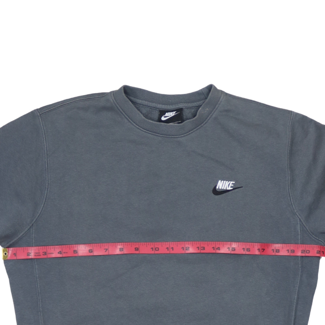 Nike Men's Grey XS Fleece Pullover Sweatshirt Crew Neck Logo