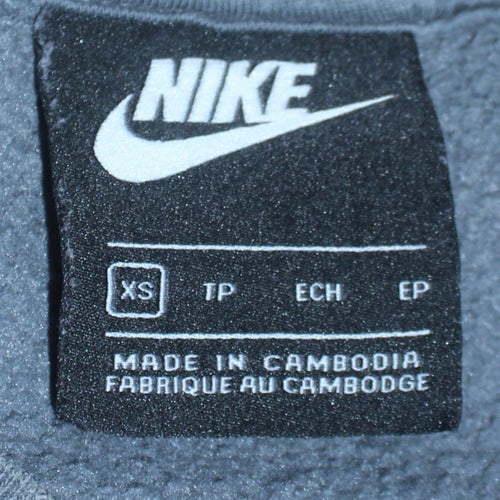 Nike Men's Grey XS Fleece Pullover Sweatshirt Crew Neck Logo
