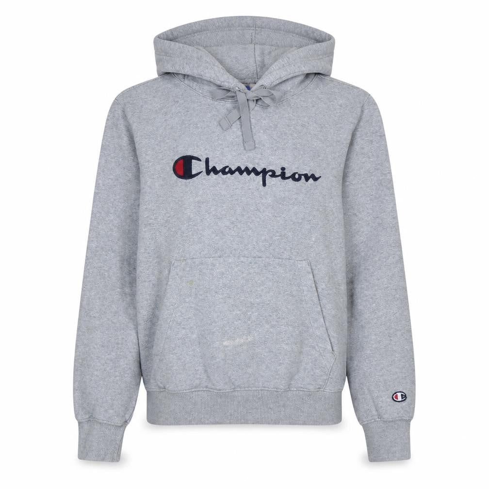 Champion Womens Grey XS Pullover Hoodie 100% Cotton Logo Casual