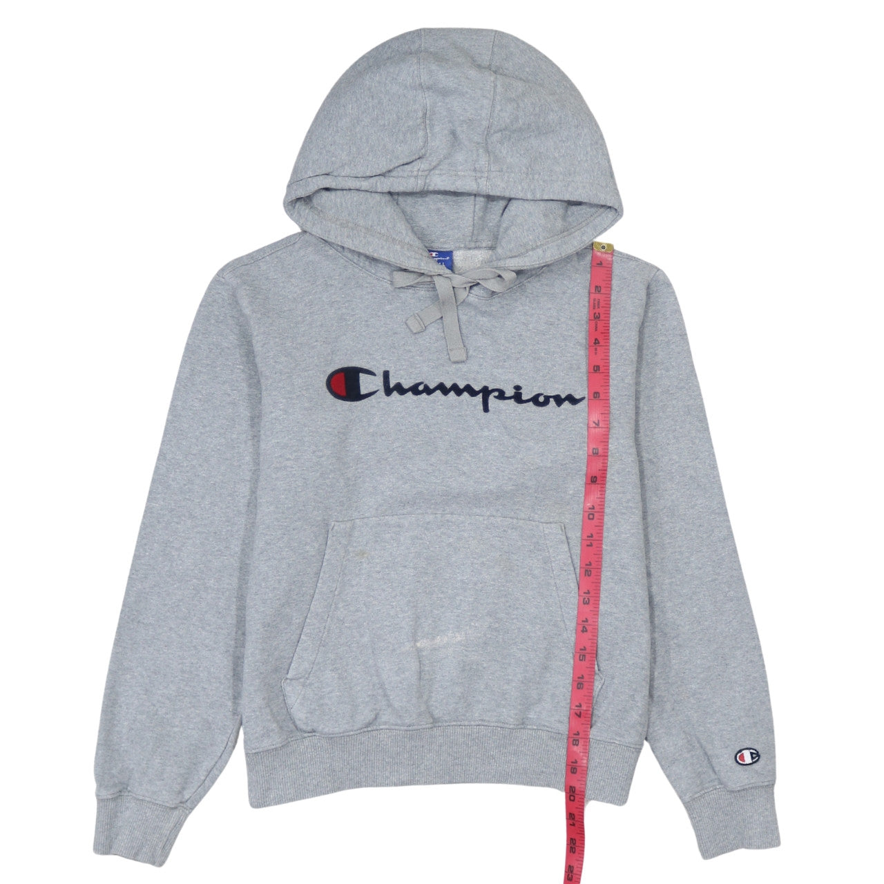 Champion Womens Grey XS Pullover Hoodie 100% Cotton Logo Casual