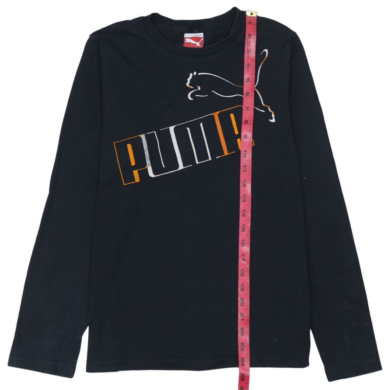 Puma Boys Black Long Sleeve Logo T-Shirt Size 14 Years Cotton