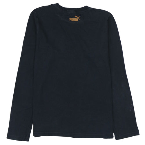 Puma Boys Black Long Sleeve Logo T-Shirt Size 14 Years Cotton