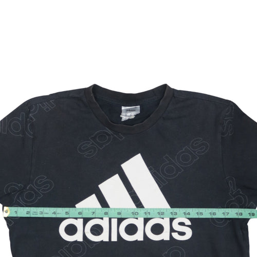 Adidas Men's Black Small Crew Neck Short Sleeve Logo T-Shirt