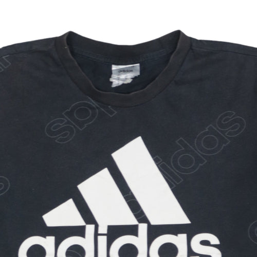 Adidas Men's Black Small Crew Neck Short Sleeve Logo T-Shirt