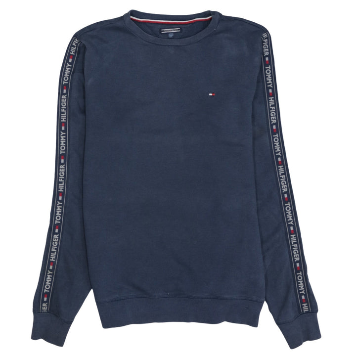 Tommy Hilfiger Men's Blue Logo Tape Crew Neck Sweatshirt Size S