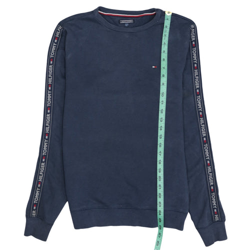 Tommy Hilfiger Men's Blue Logo Tape Crew Neck Sweatshirt Size S