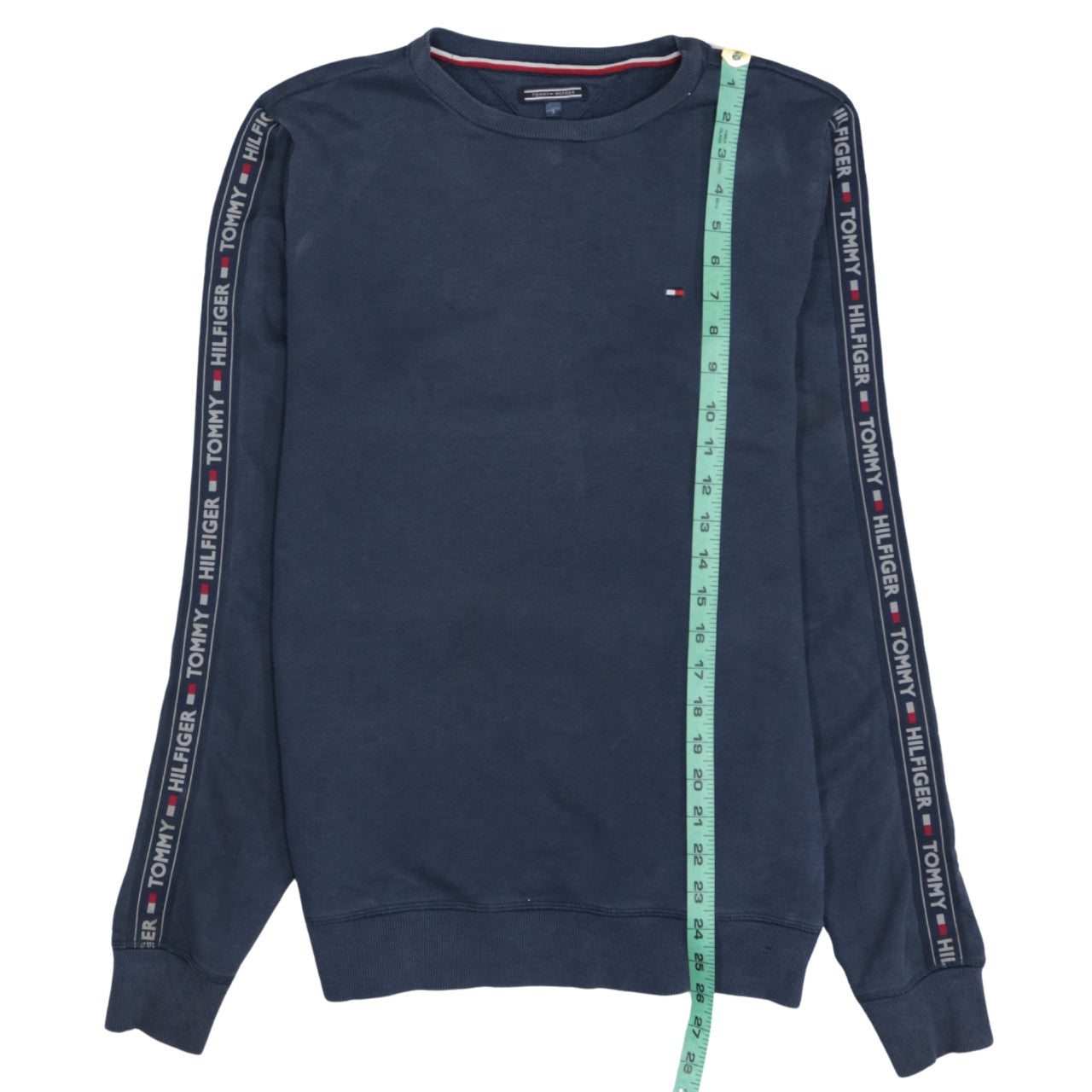 Tommy Hilfiger Men's Blue Logo Tape Crew Neck Sweatshirt Size S