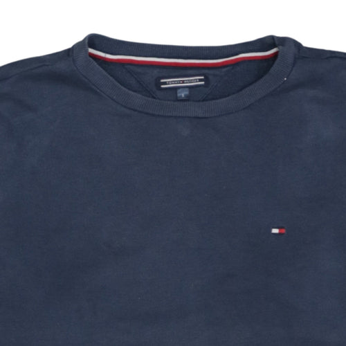Tommy Hilfiger Men's Blue Logo Tape Crew Neck Sweatshirt Size S
