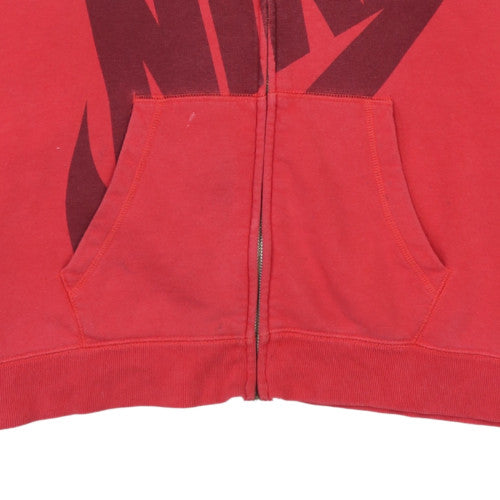 Nike Men's Red Full Zip Hoodie XL Graphic Sports Fleece