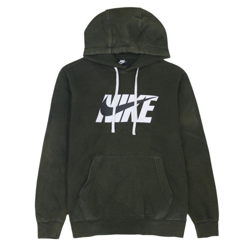 Nike Men's Green Pullover Graphic Hoodie Size M Fleece Sweater