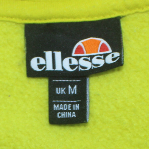 Ellesse Mens Yellow Pullover Hoodie M Logo Sports Sweatshirt