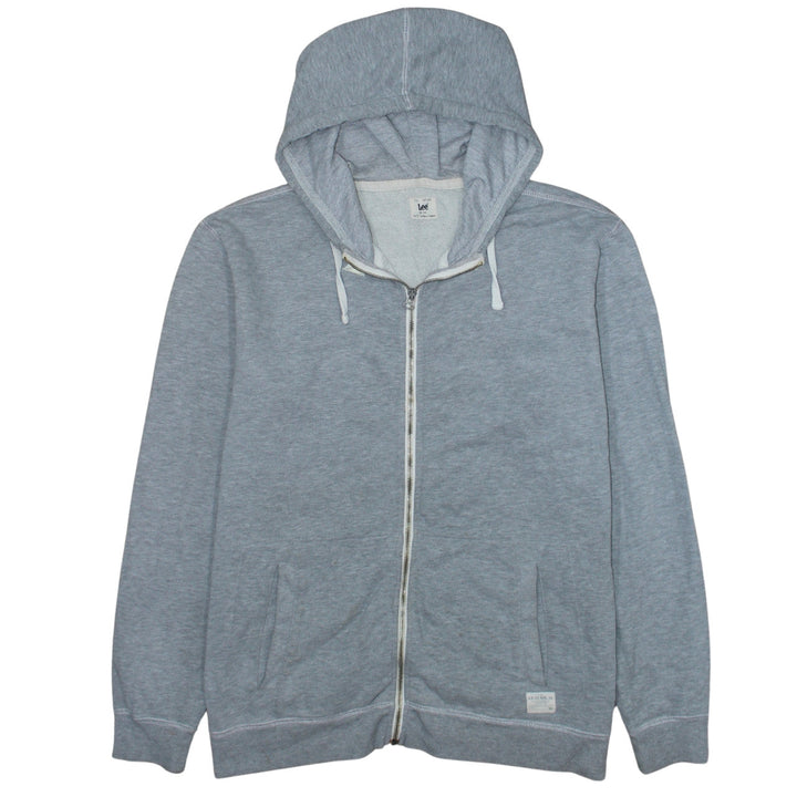 Lee Men's Grey Full Zip Hoodie 2XL Regular Fit Cotton Blend
