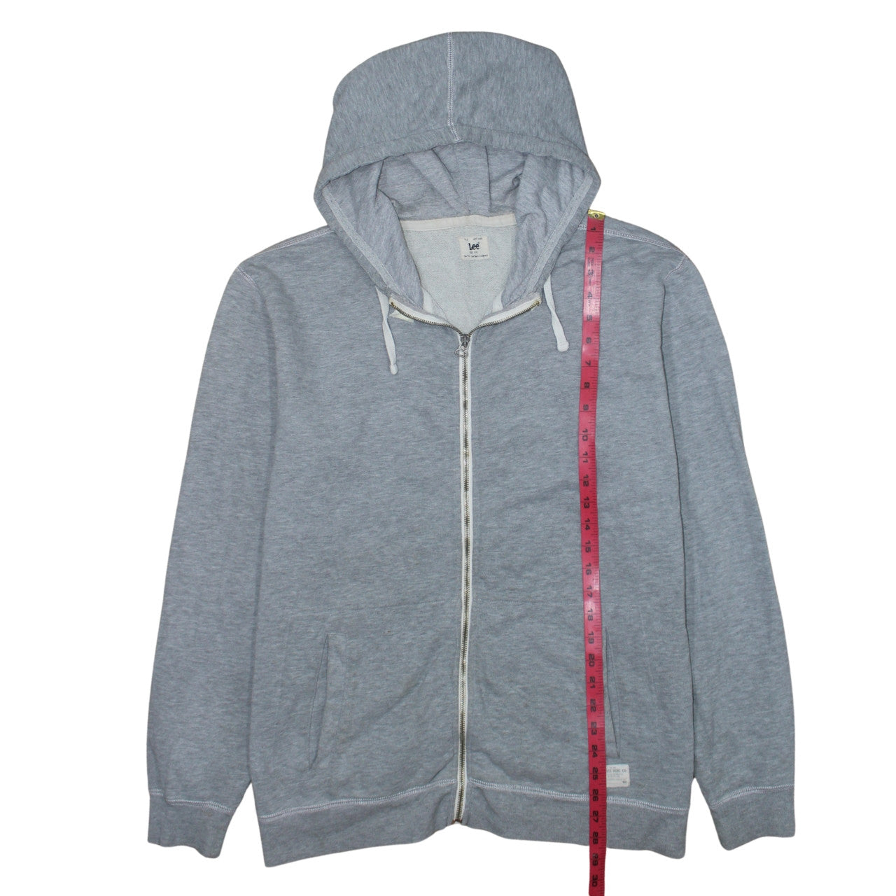 Lee Men's Grey Full Zip Hoodie 2XL Regular Fit Cotton Blend