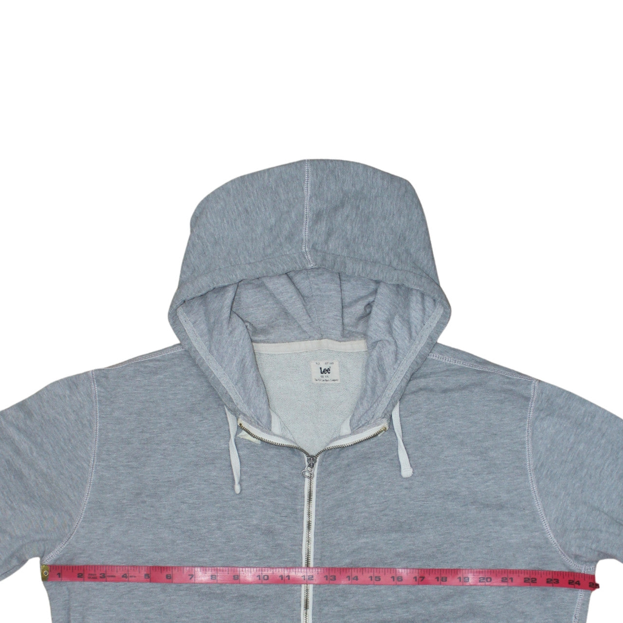Lee Men's Grey Full Zip Hoodie 2XL Regular Fit Cotton Blend