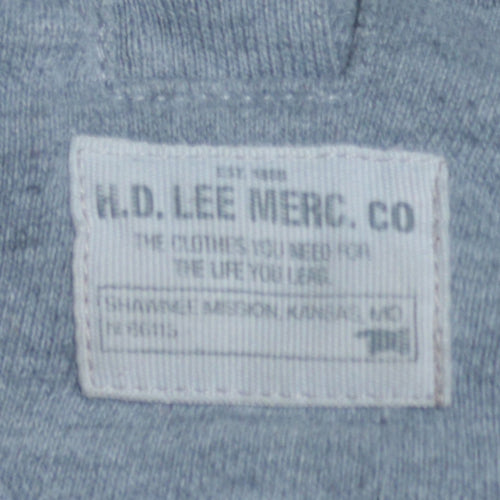Lee Men's Grey Full Zip Hoodie 2XL Regular Fit Cotton Blend