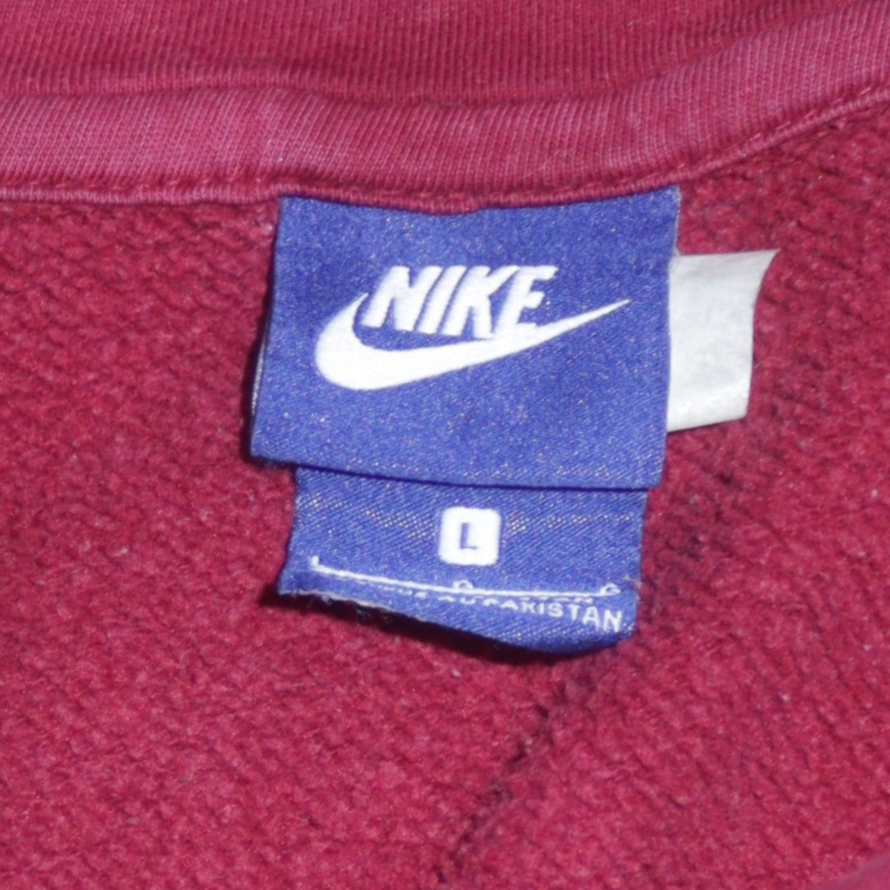 Nike Men's Red Full Zip Hoodie L Cotton Fleece Sweatshirt