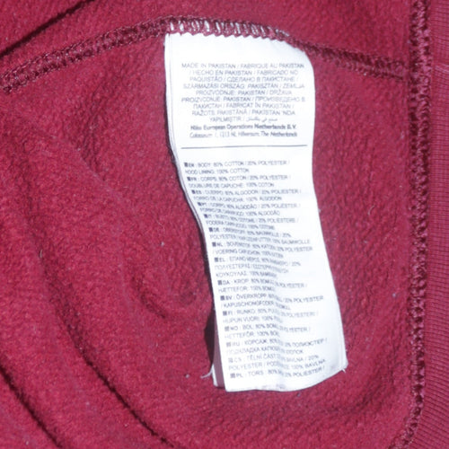 Nike Men's Red Full Zip Hoodie L Cotton Fleece Sweatshirt