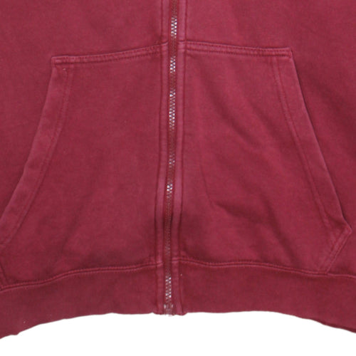 Nike Men's Red Full Zip Hoodie L Cotton Fleece Sweatshirt