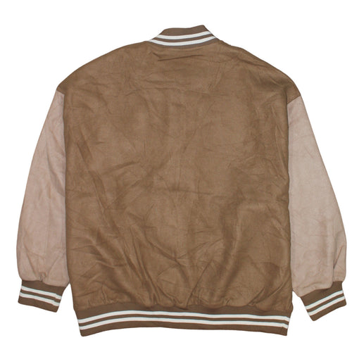 Primark Women Brown S Varsity Letterman Jacket LA Logo Lightweight
