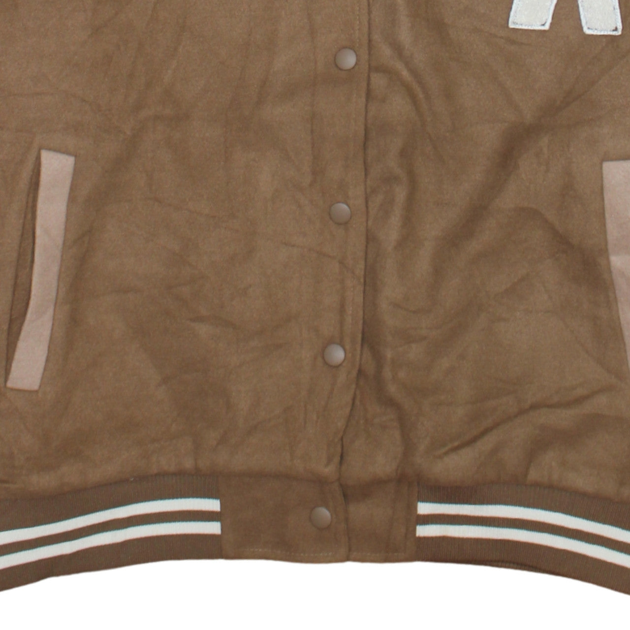 Primark Women Brown S Varsity Letterman Jacket LA Logo Lightweight